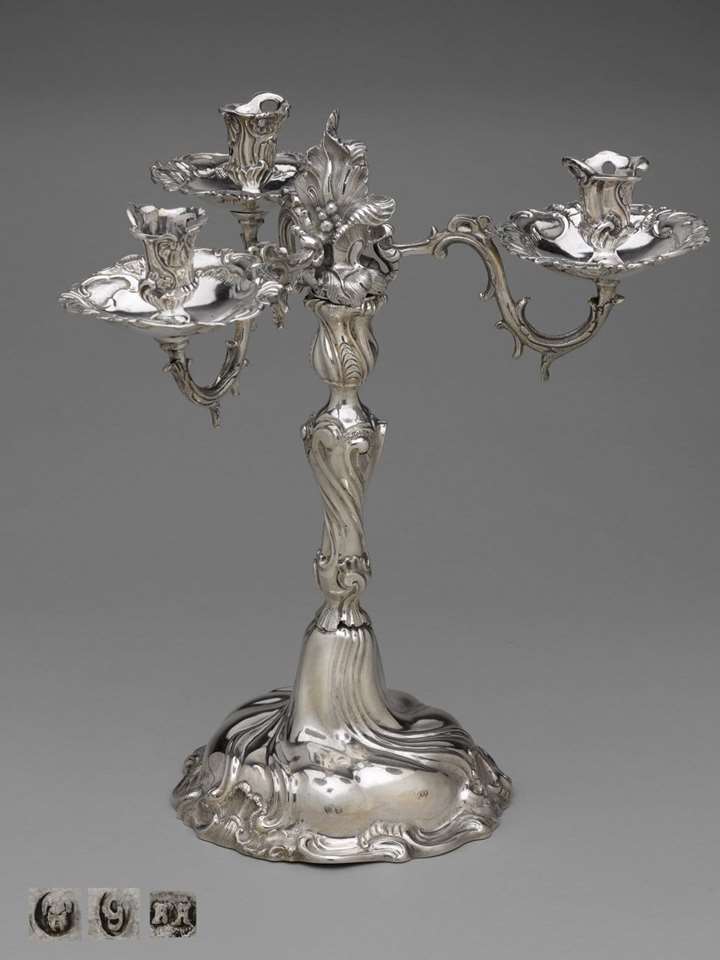 Important Three-Light Silver Candelabrum